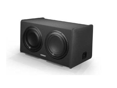 DX-BC212 : Gabinete ventilado con dos subwoofers de 12", carga seleccionable de 1 o 4 ohms y rejillas protectoras