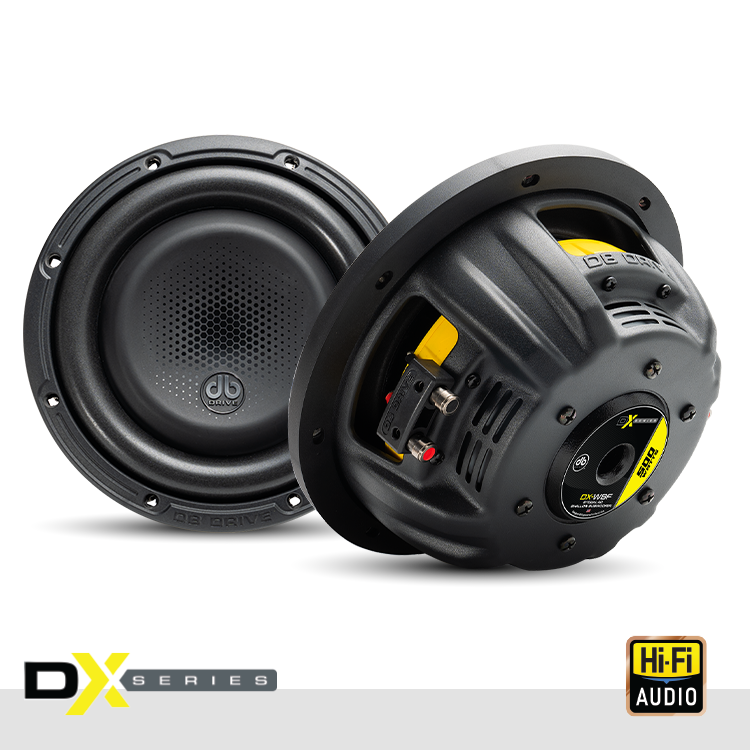 DX-W8F : Subwoofer shallow DX de 8 pulgadas con doble bobina de voz de 4 ohmios