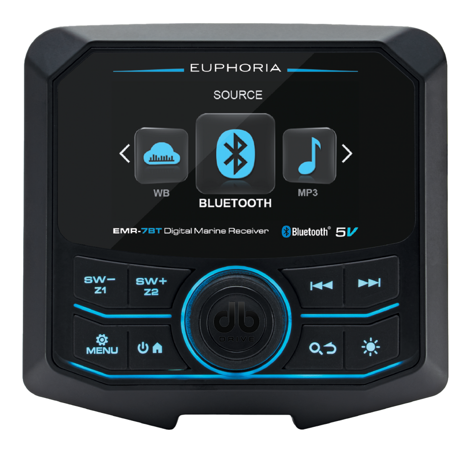EMR-7BT: Receptor digital marino con pantalla LCD a color / 5 volts / Bluetooth