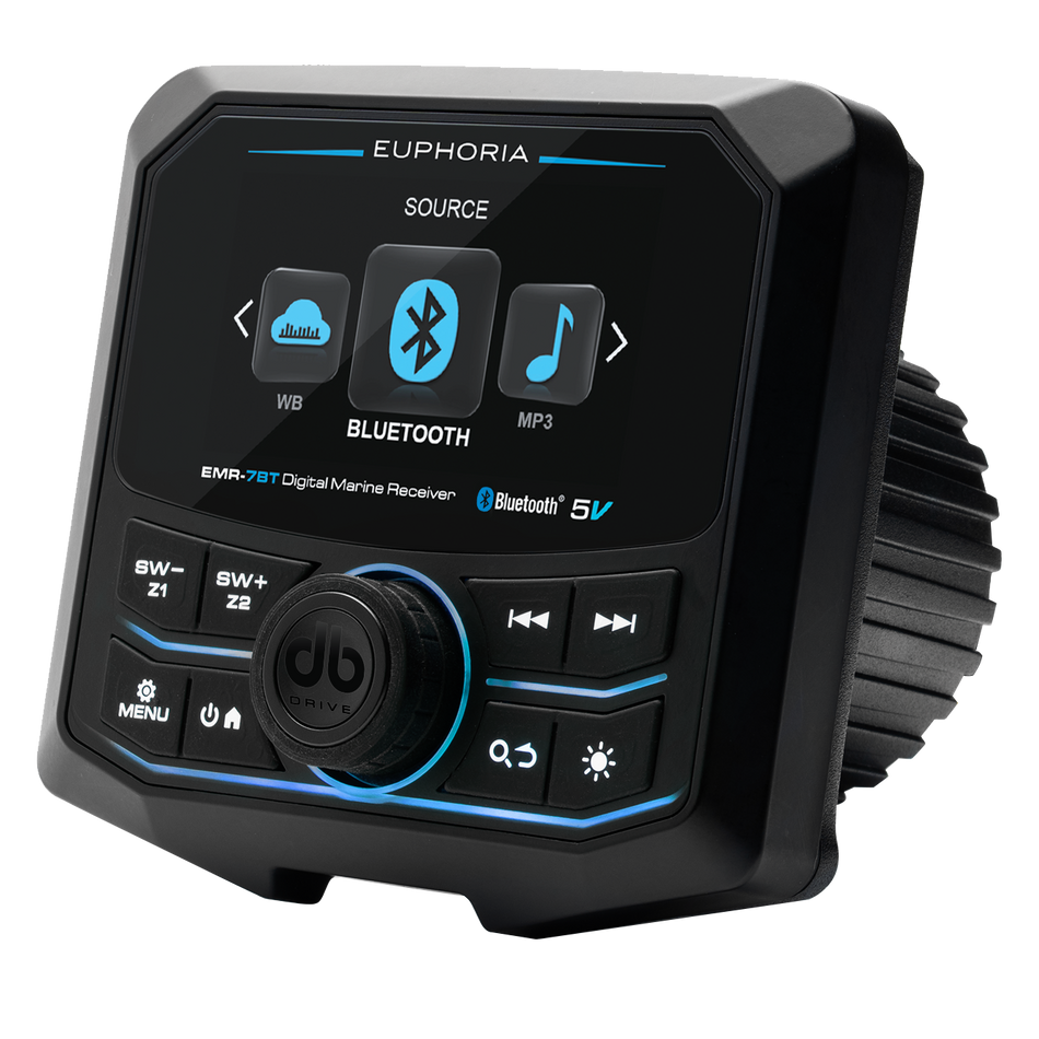 EMR-7BT: Receptor digital marino con pantalla LCD a color / 5 volts / Bluetooth