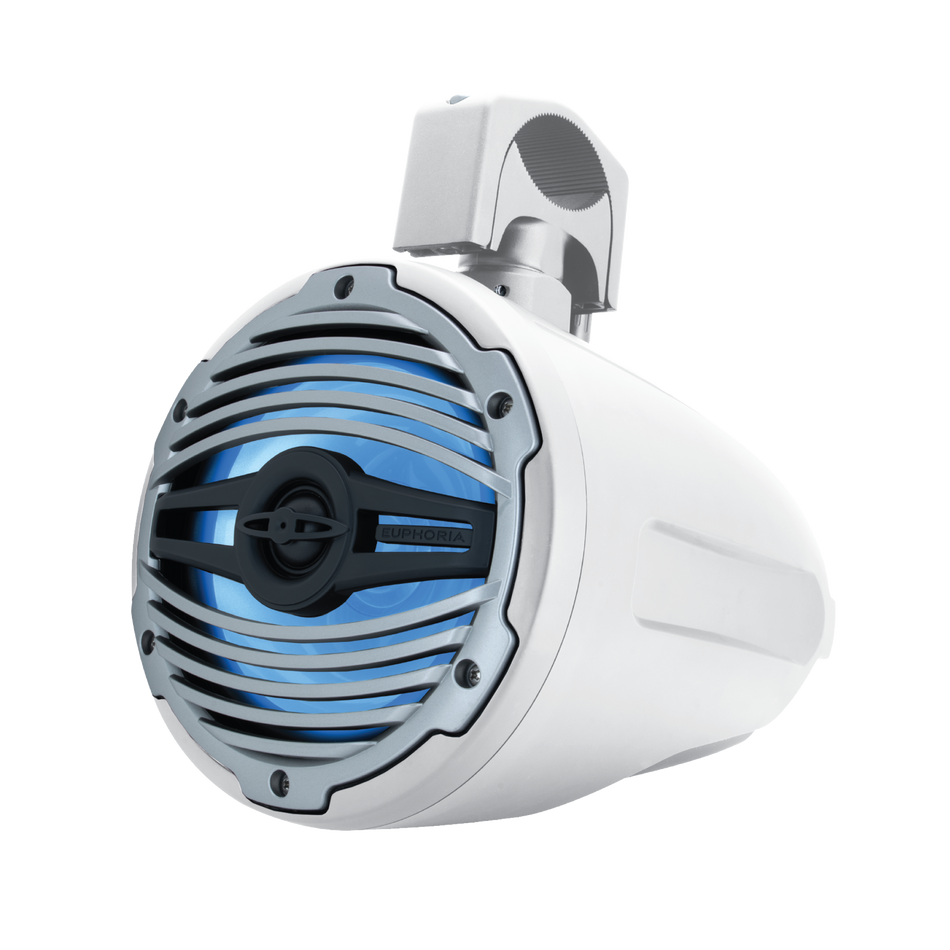 ERMT77-W : Bocinas marinas de torre Reference de 7.7" con iluminación decorativa RGB (1 par) - BLANCAS