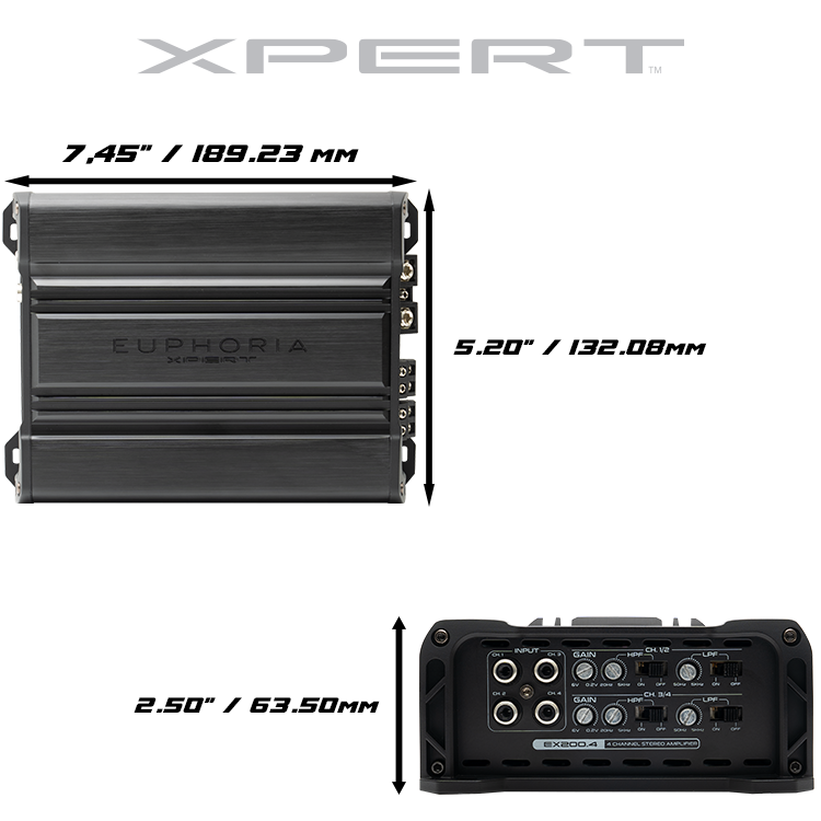 *EX200.4: Amplificador Clase D de rango completo de 4 canales