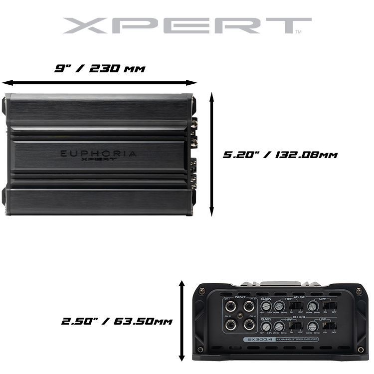 EX300.4: Amplificador Clase D de rango completo de 4 canales