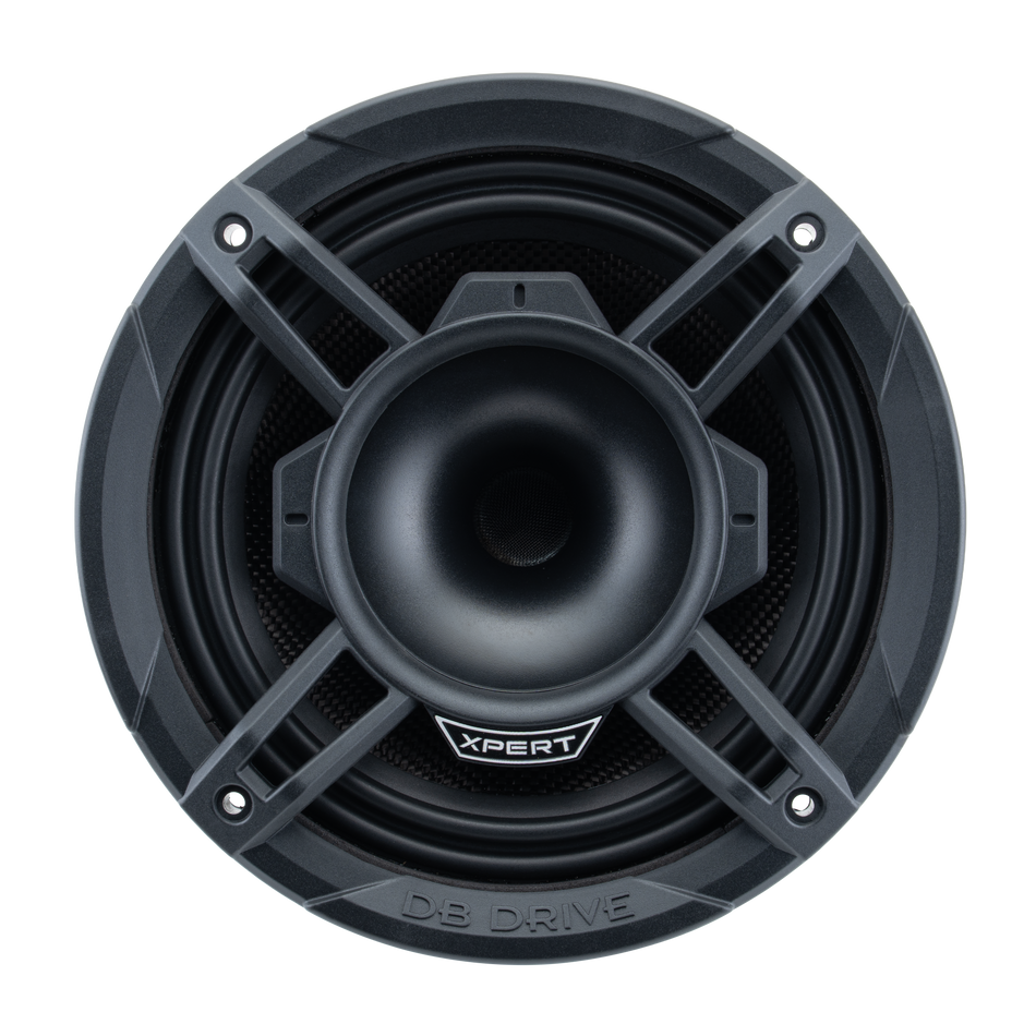 EX8NCD-CF: Altavoz de fibra de carbono de 8" y 2 vías con driver de compresión montado en la parte trasera.