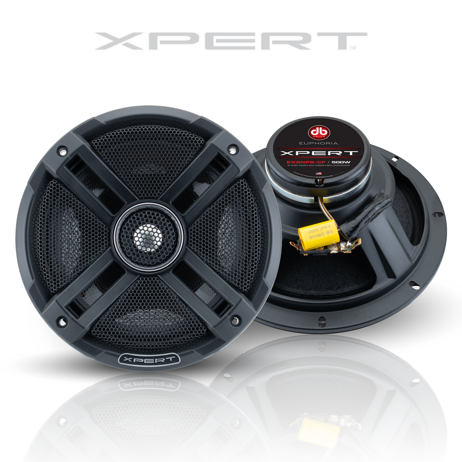 **EX8NPS-CF: Altavoz point source NEO de fibra de carbono de 8" y 2 vías.**