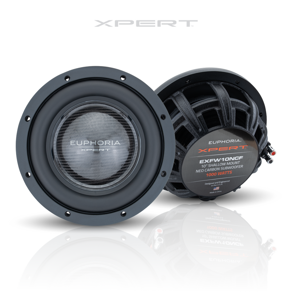 EXFW10NCF: Woofer NEO de fibra de carbono de 10" de montaje poco profundo.