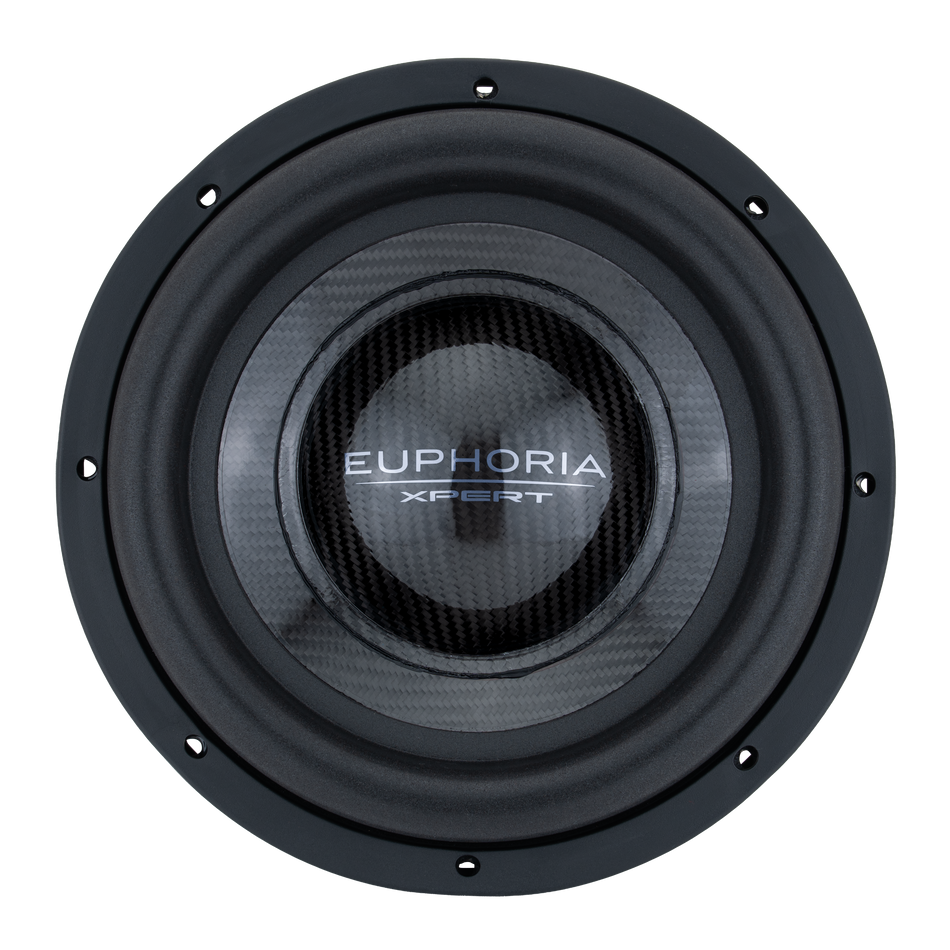 EXW10CF: Subwoofer de fibra de carbono de 10 pulgadas con doble bobina de voz de 2 ohmios y magneto de ferrita.