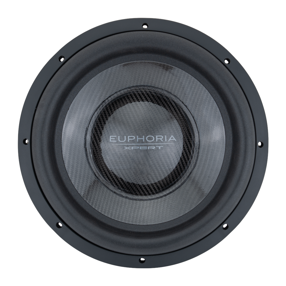 EXW12CF: Subwoofer de fibra de carbono de 12 pulgadas con doble bobina de voz de 2 ohmios y magneto de ferrita.