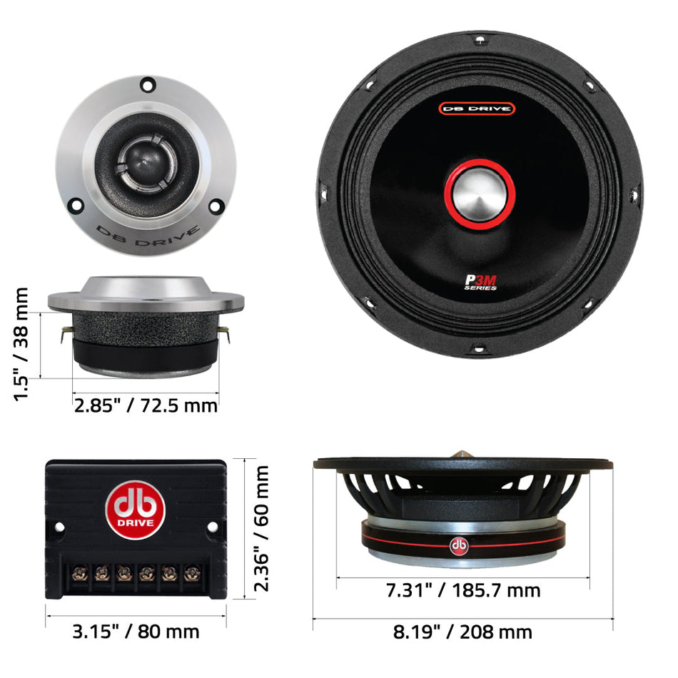 P3 8K: Bocina componente PRO Audio de 8"