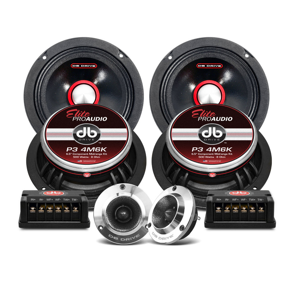 P3 4M6K: Kit de componentes con 4 medios de 6.5" y 2 tweeters