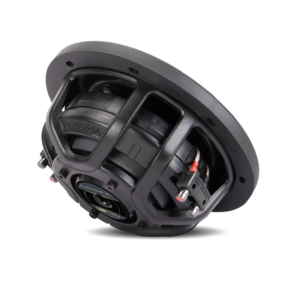 ERFW10D4 : Subwoofer de perfil delgado de 10" con canasta de aluminio fundido y doble bobina de voz de 4 Ω