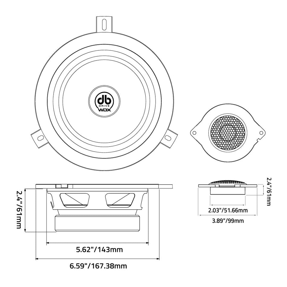 WDX65C-JP: Bocinas de componentes Jeep de 6.5 pulgadas, 1 par