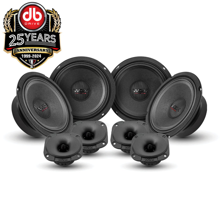 WDX7-6.5-4MTW: Kit de audio profesional WDX Serie 7 de 6.5 pulgadas con 4 medios y 4 tweeters