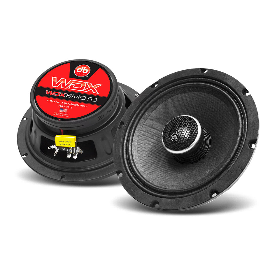 WDX8MOTO: Altavoces para motocicleta Moto de 2 vías de 8 pulgadas (1 par)