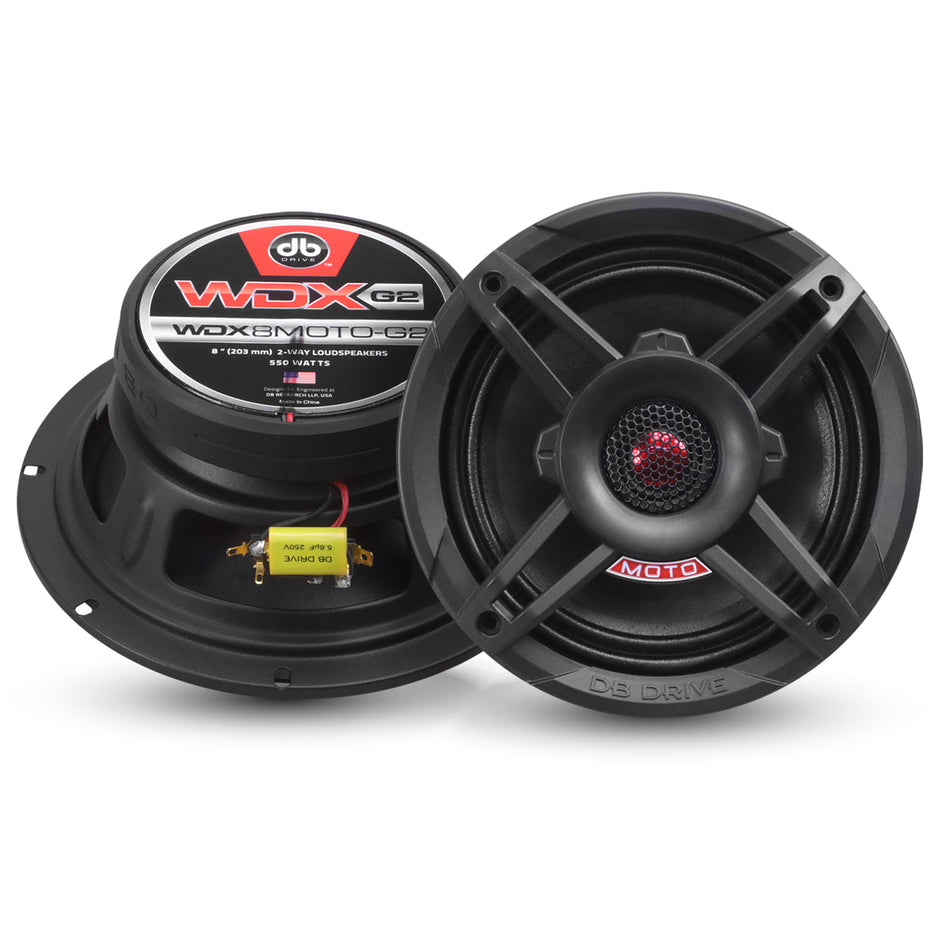 WDX8MOTO-G2: Par de altavoces para motocicleta de 8" y 2 vías.