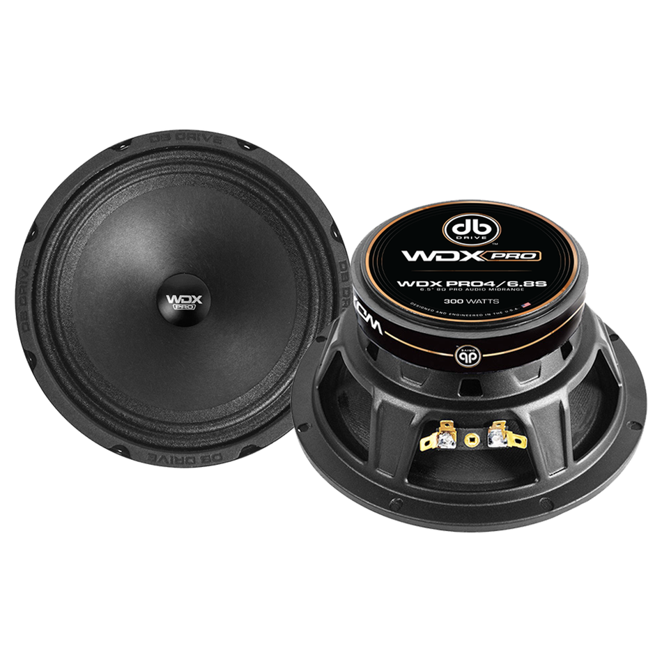 WDXPRO4/6.8S : Medio rango de audio PRO de 6.5" con amplio rango de frecuencia, bobina de voz KSV de 1" y cono de papel con suspensión de tela
